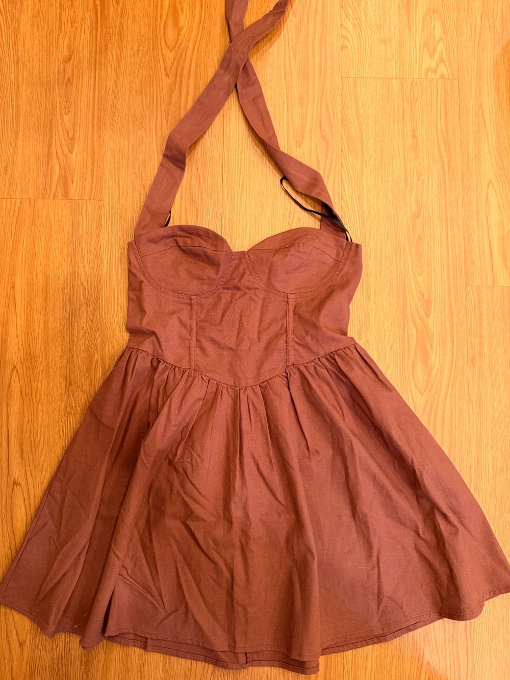 Princess Polly Mauve Brown Halter Mini Dress